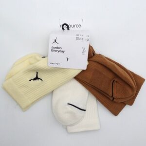 SLD NEW Jordan 3-Pack Everyday Crew Socks DX9632-919 Men's Size 8-12 Dri-Fit